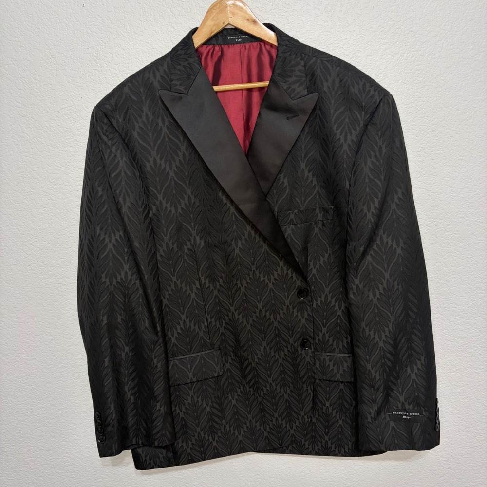 Shaquille O'Neal XLG Men Black Jacquard Tuxedo Blazer Jacket 54R NWT